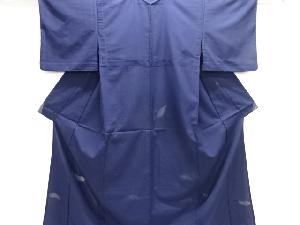 縦絽透かし織　木の葉模様色無地着物